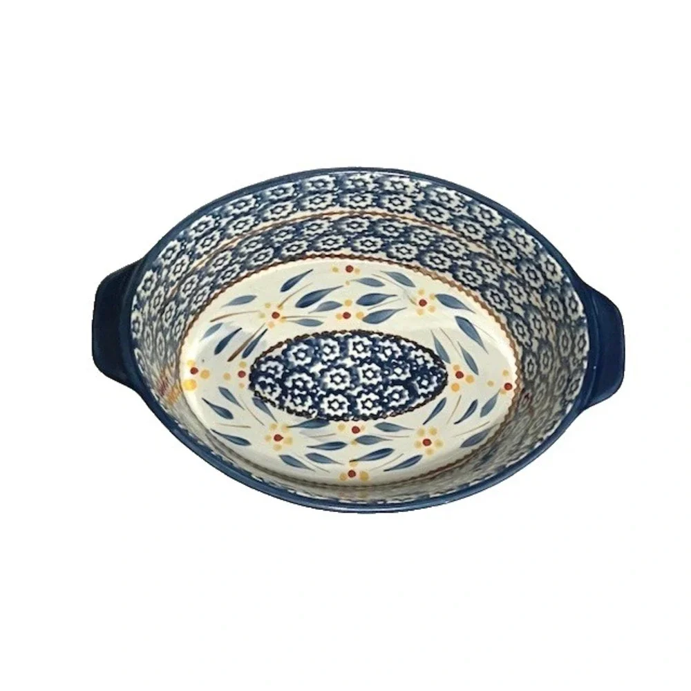 Temp-tations Presentable Ovenware By Tara Old World Blue 1.5 Qt Baking Casserole